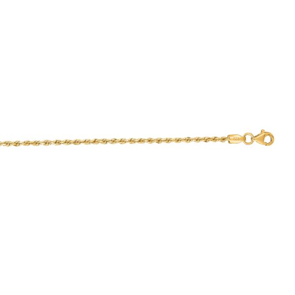 10K Gold 1.8mm Solid Diamond Cut Royal Rope Chain Discount