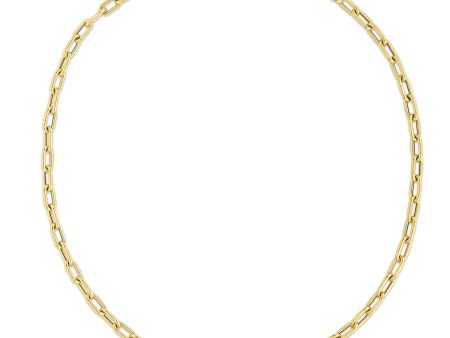 14K Gold Paperclip Toggle Link Bracelet For Sale