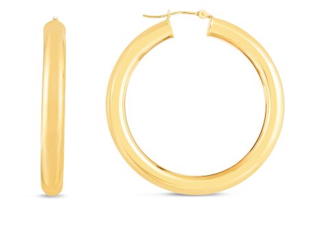 14K Gold 5x40mm Hoops For Cheap