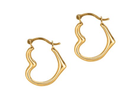 10K Gold Heart Hoop Earring Online Sale