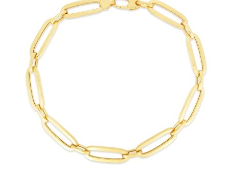 14K Gold 5.6mm Bombay Paperclip Bracelet Online