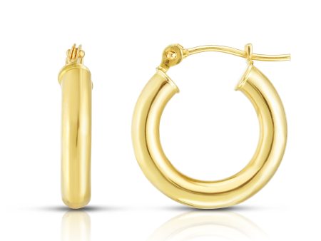 14K Gold 3x15mm Hoops Online