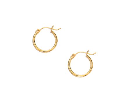 10K Gold 2x15mm Hoop Earring Fashion