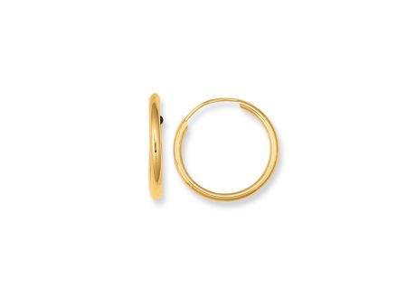 10K Gold Endless Hoop Earring For Sale