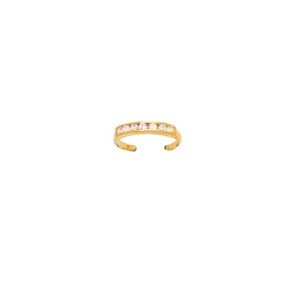 14K Gold CZ Channel Set Toe Ring Online Hot Sale