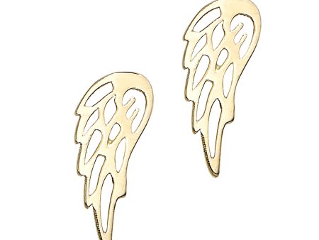 14K Gold Angel Wing Stud Earring Cheap