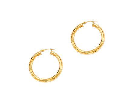 14K Gold 4x30mm Hoops For Sale