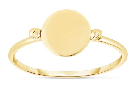 14K Gold Polished Disc Ring Fashion