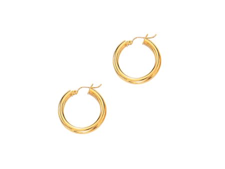 14K Gold 4x25mm Hoops Online Hot Sale