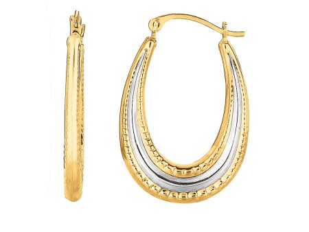 10K Gold Medium Oval Hoop Earring Online Hot Sale