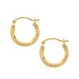 10K Gold Mini Diamond Cut Hoop Earring Online now