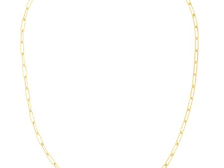 14K Gold 3.2mm Charm Clasp Paperclip Necklace Online