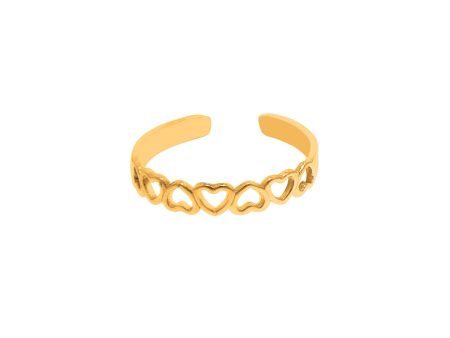 14K Gold Open Heart Toe Ring Supply