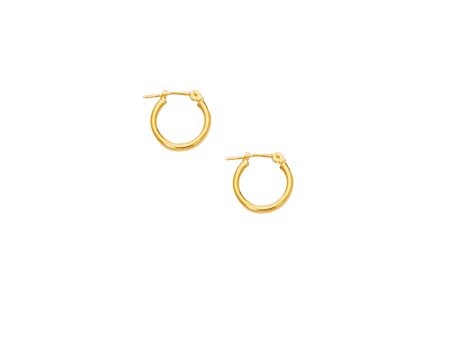 10K Gold Mini 2mm Hoop Earring Online now