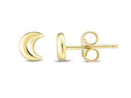 14K Gold Moon Stud Earring Online Sale