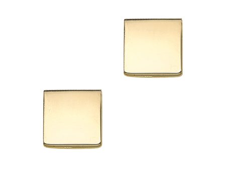 14K Gold Polished Square Stud Earring Hot on Sale